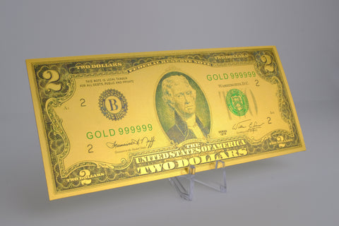 24K Gold Plated American Bill $2