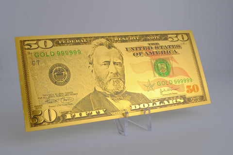 24K Gold Plated American Bill $50