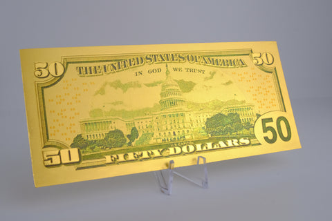 24K Gold Plated American Bill $50