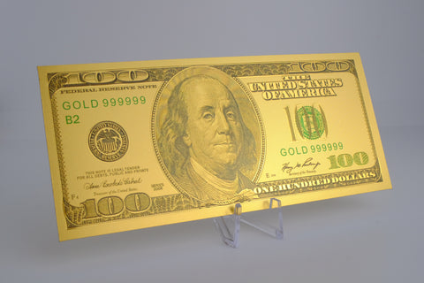 24K Gold Plated American Bill $100 (Old)