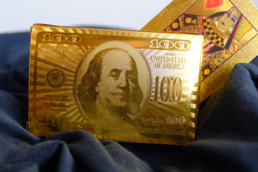 24k Gold Foil $100 Benjamin Playing Cards
