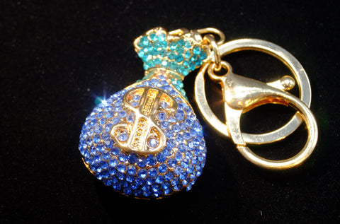 Dazzling Gold Money Bag Keychain