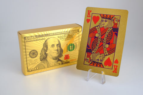 24k Gold Foil Playing Card Benjamin Gold Lux