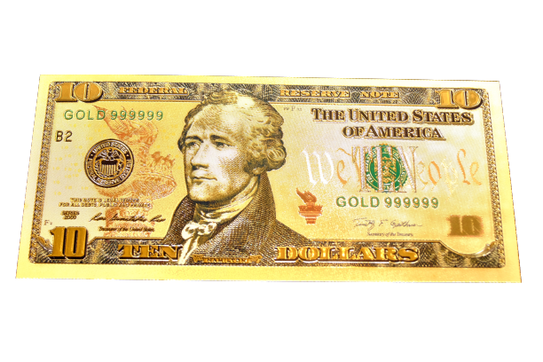 24K Gold Plated American Bill $10