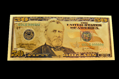 24K Gold Plated American Bill $50