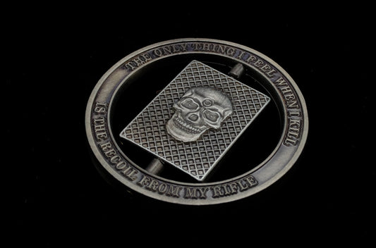 One Shot, One Kill Spinning Challenge Coin
