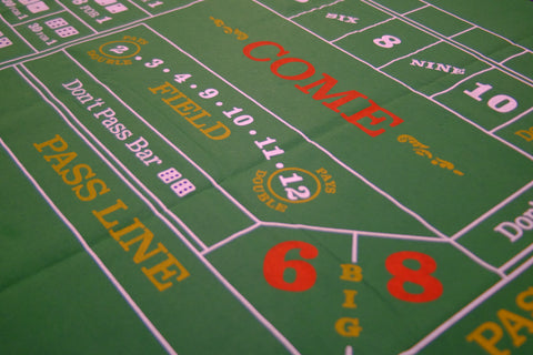 Green Felt Craps & Roulette Reversible Layout