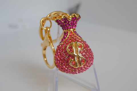 Dazzling Gold Money Bag Keychain