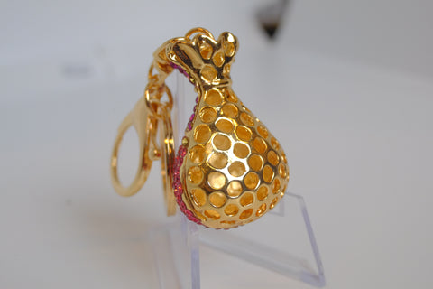 Dazzling Gold Money Bag Keychain