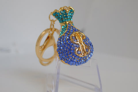 Dazzling Gold Money Bag Keychain