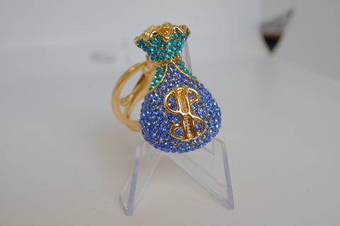 Dazzling Gold Money Bag Keychain