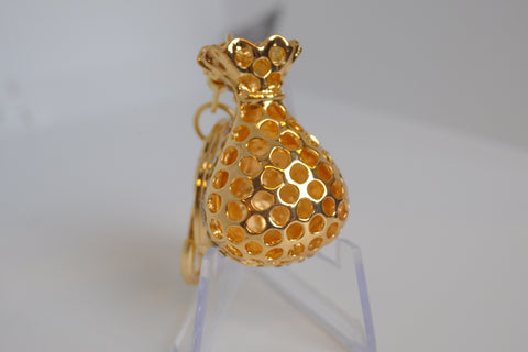 Dazzling Gold Money Bag Keychain