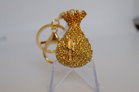 Dazzling Gold Money Bag Keychain