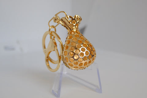 Dazzling Gold Money Bag Keychain