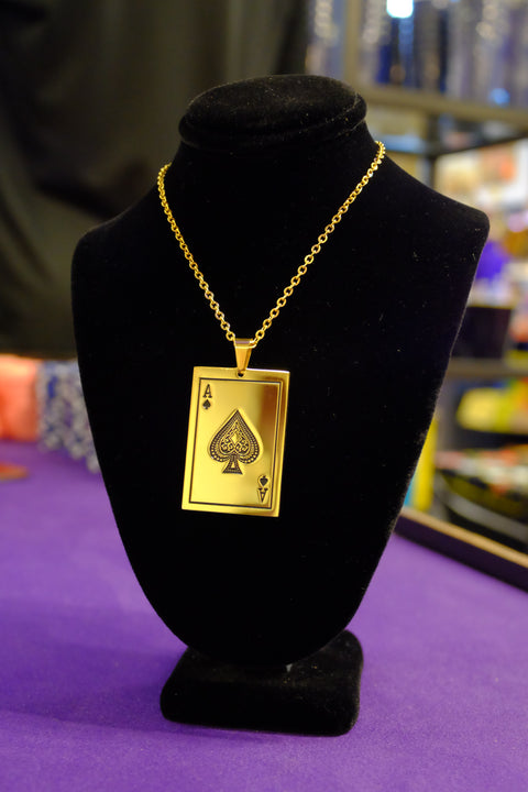 Gold Ace of Spades Necklace