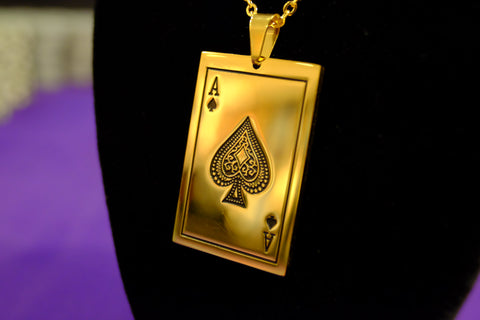 Gold Ace of Spades Necklace