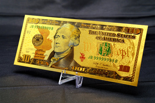 24K Gold Plated American Bill $10