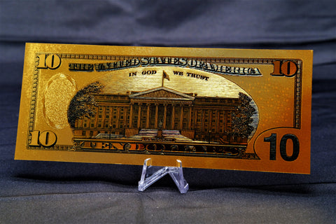 24K Gold Plated American Bill $10