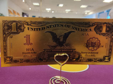 24K Gold Foil Eagle Single $1 Bill