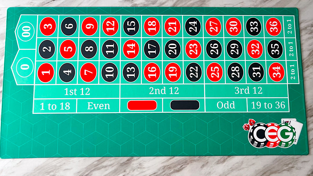 Roulette Desk Mat Dealer Practice Kit