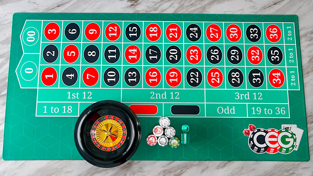 Roulette Desk Mat Dealer Practice Kit