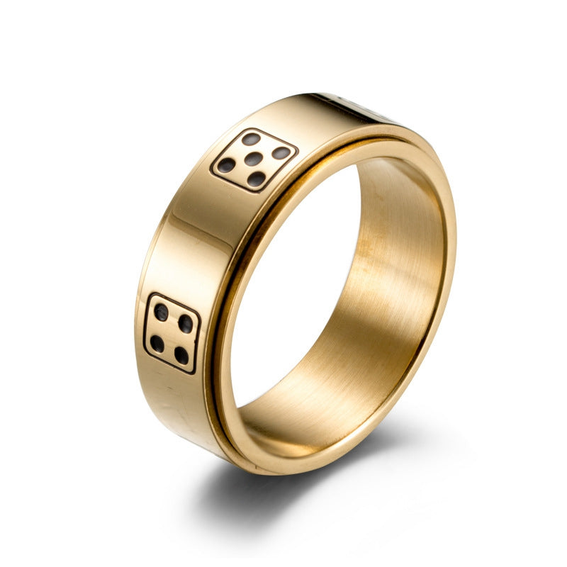 Gold Spinning Dice Ring – Casino Quest