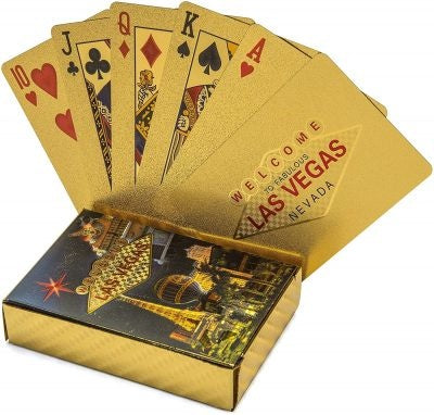  FVLFIL enenfeifei Las Vegas Welcome to Fabulous Sign Gold &  Silver Foil Playing Cards : Toys & Games