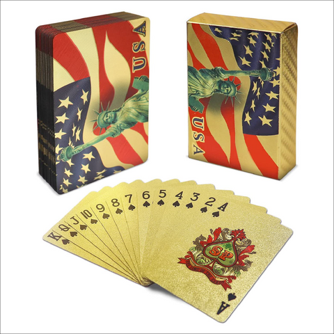 24K Gold Foil Liberty Playing Cards