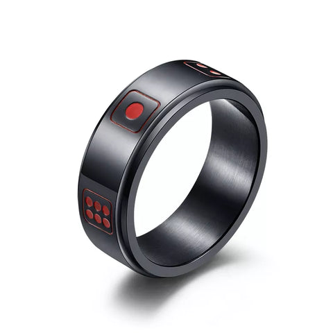 Black Spinning Dice Ring